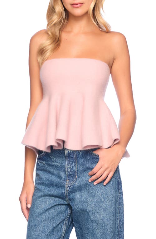 Susana Monaco Mapache Knit Peplum Tube Top In Waterlily