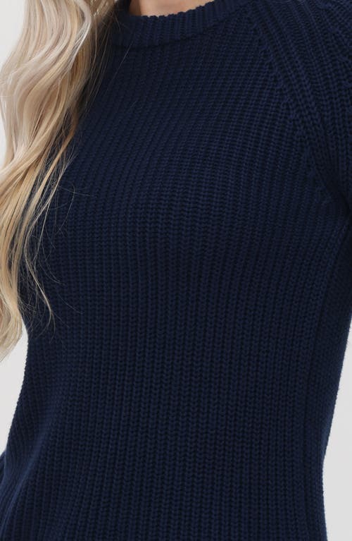 Shop 525 Jane Cotton Sweater In Dark Blue