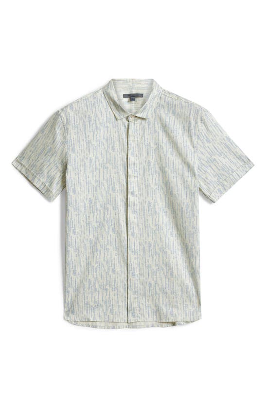Shop John Varvatos Loren Short Sleeve Button-up Shirt In Steel Blue