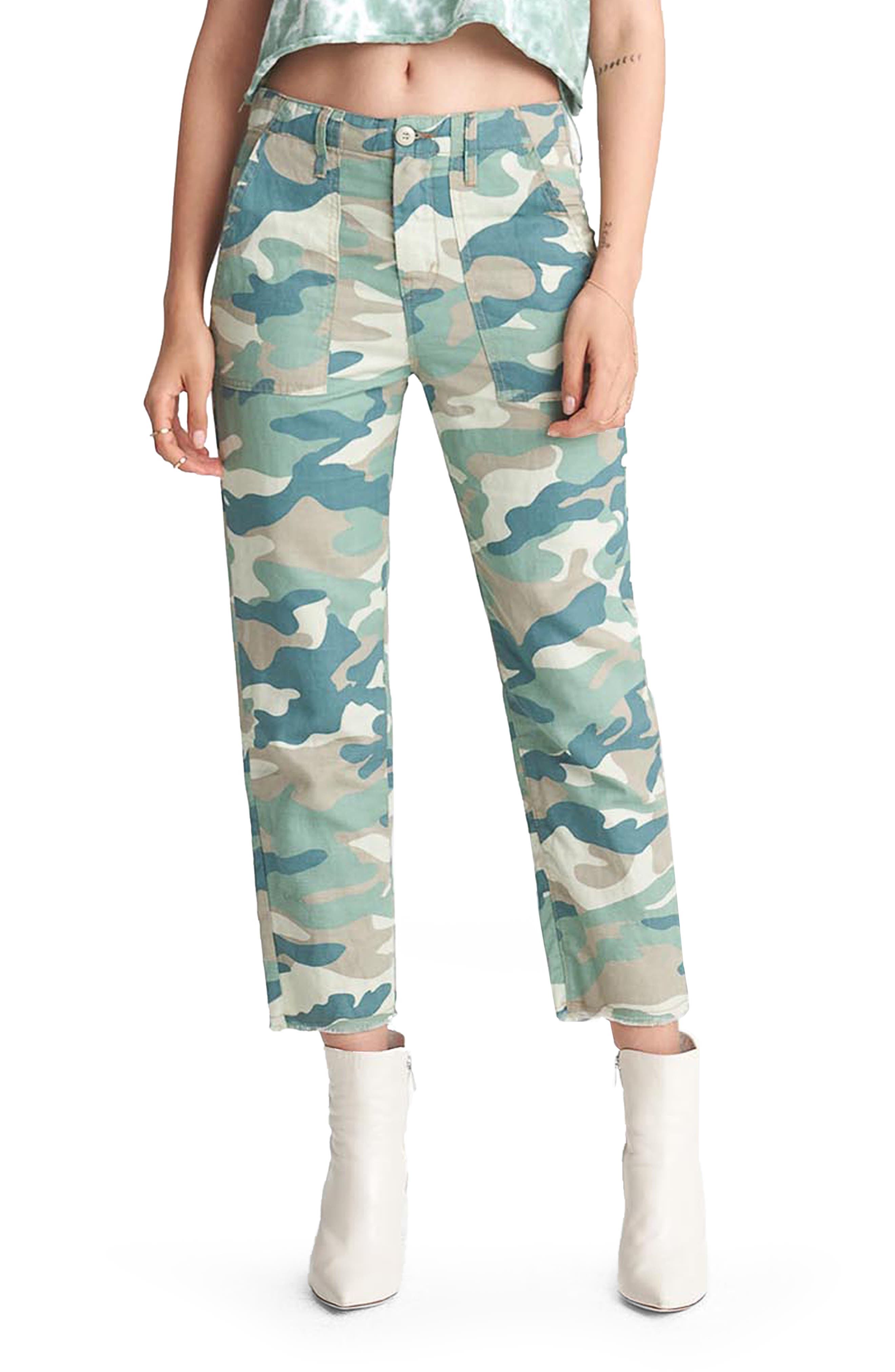 camo crop pants