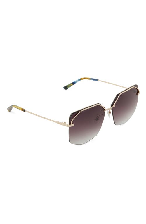 Shop Diff Bree 62mm Gradient Polarized Oversize Square Sunglasses In Gold/brown Gradient