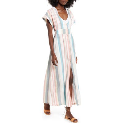 Roxy Future Lagoon Lace Trim Maxi Dress, Ivory