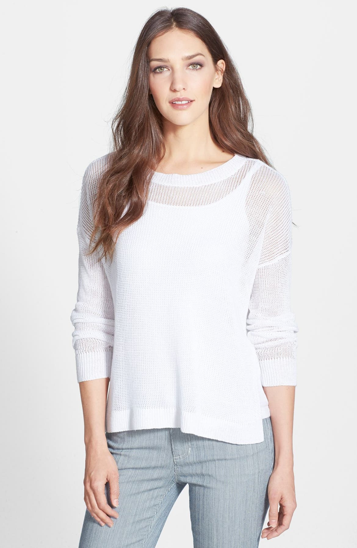 Eileen Fisher Organic Linen Boxy Sweater (Regular & Petite) | Nordstrom