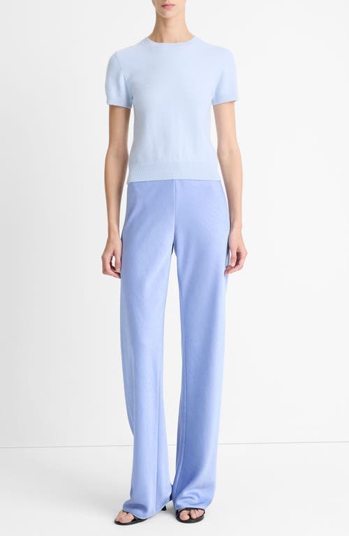 Vince Short-sleeve Cashmere-blend Tee In Sky Powder
