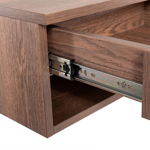 Jonathan Y Ettore Mid-century Modern Floating Wall Mounted Nightstand With Soft-close Drawer And Cab In Dark Brown