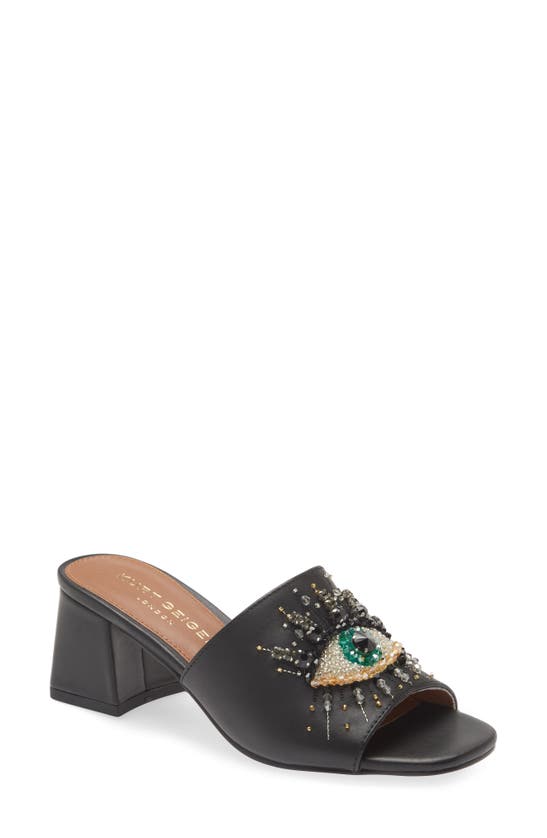 KURT GEIGER OLIVE EVIL EYE BLOCK HEEL SANDAL