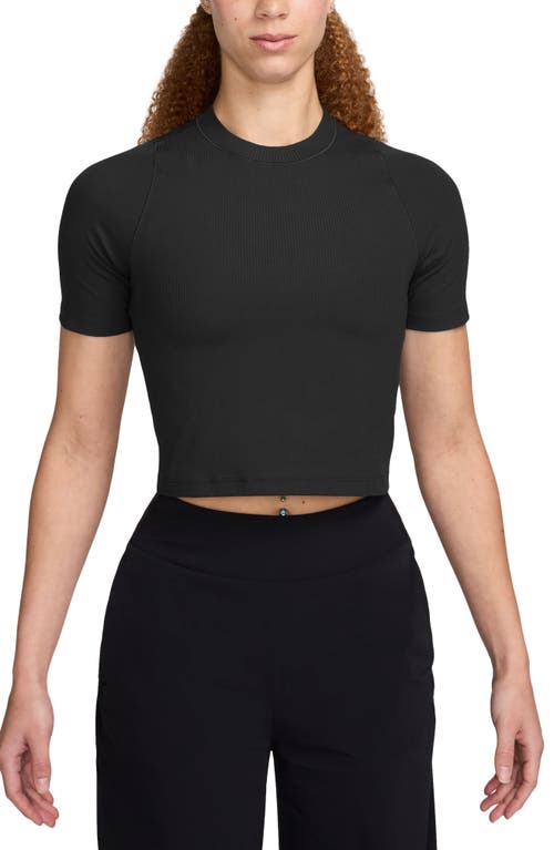 Shop Nike Zenvy Dri-fit Rib T-shirt In Black