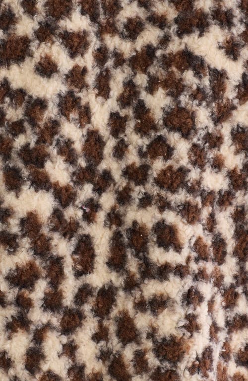 Shop Endless Rose Leopard Faux Shearling Jacket In Ivory Multi