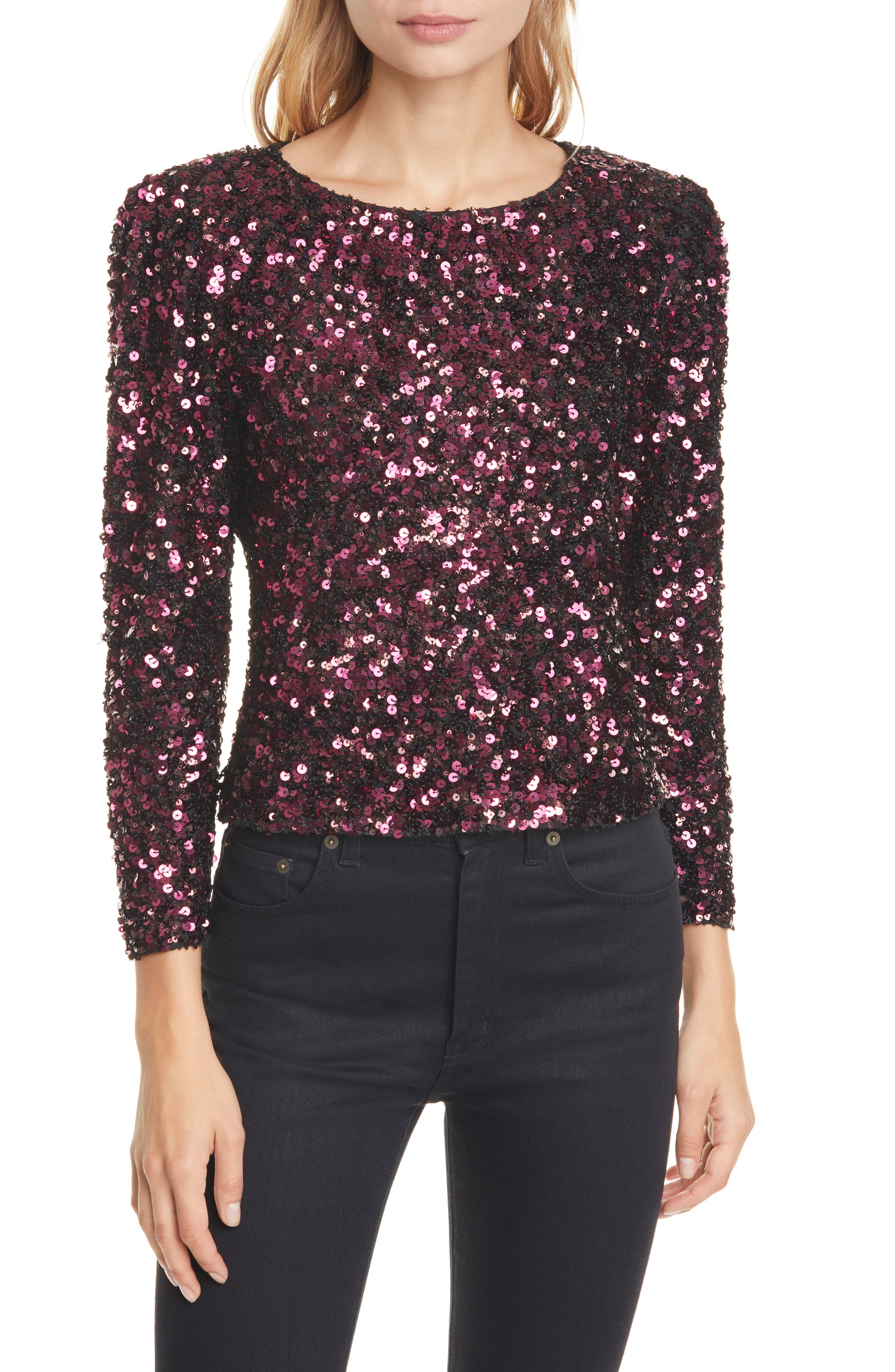 long sleeve sequin top