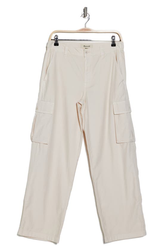 Shop Madewell Garment Dyed Low-slung Straight Leg Cargo Pants In Vintage Linen