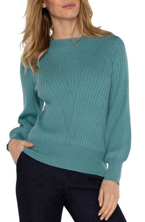 Shop Liverpool Los Angeles Rib Sweater In Ocean Wash