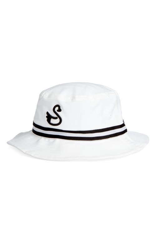 Watson Logo Embroidered Water Resistant Bucket Hat in White