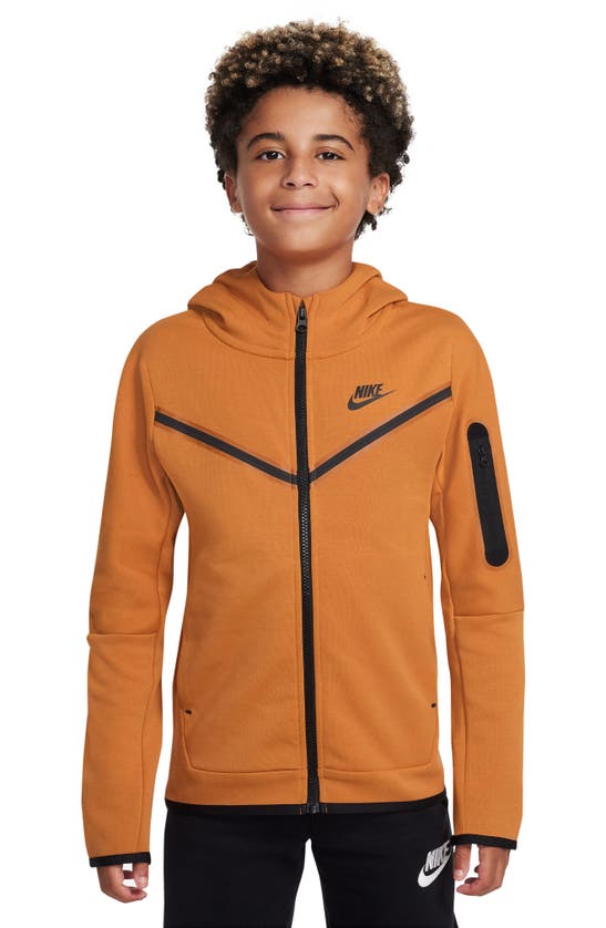 Nike Sportswear Tech Fleece Big Kids' (boys') Full-zip Hoodie In Monarch/black