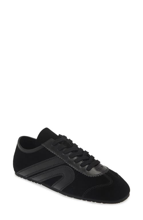 Jeffrey Campbell Aleta Womens Lace-up Faux Suede Casual And Fashion Sneakers In Black Suede Combo