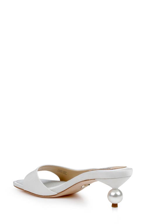 Shop Badgley Mischka Collection Baila Slide Sandal In White Crepe