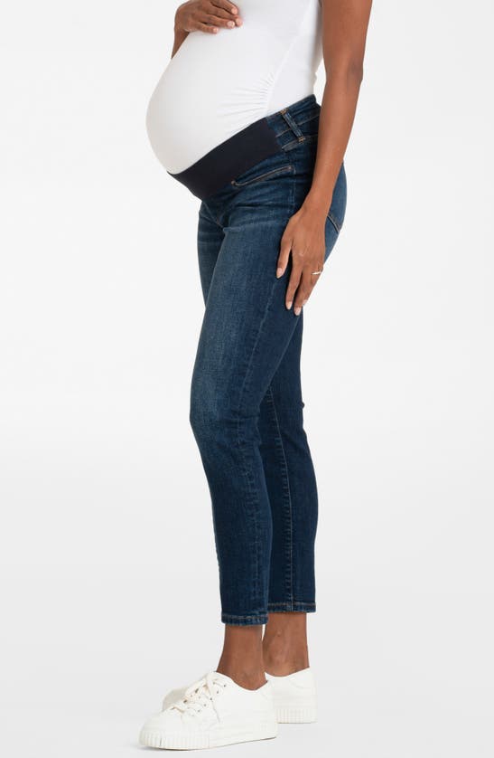 Shop Seraphine Under The Bump Maternity Skinny Jeans In Indigo