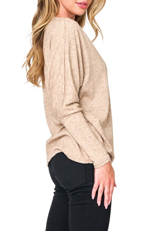 Shop Gibsonlook Slouchy Luxe Boatneck Top In Oatmeal Sand