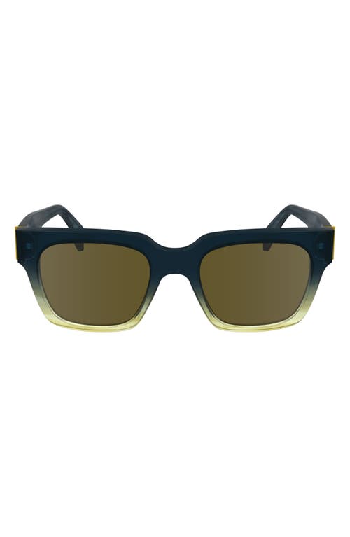 Paul Smith Kenley 52mm Rectangular Sunglasses In Petrol/sand