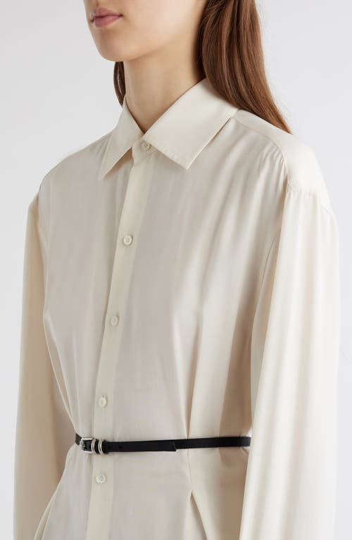 Shop Givenchy Belted Button-up Silk Tunic In Ecru