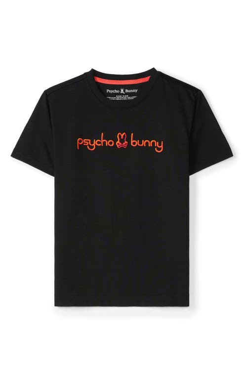 Psycho Bunny Kids' Louise Embroidered T-shirt In Black