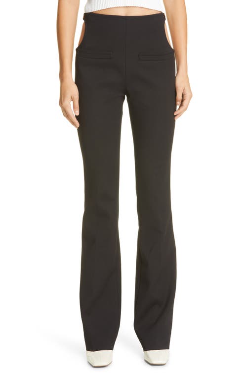 Courrèges Circle Cutout Stretch Crepe Trousers Black at Nordstrom, Us