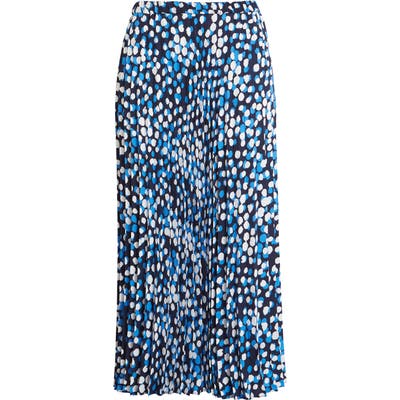 Petite Halogen Pleated Midi Skirt, Blue