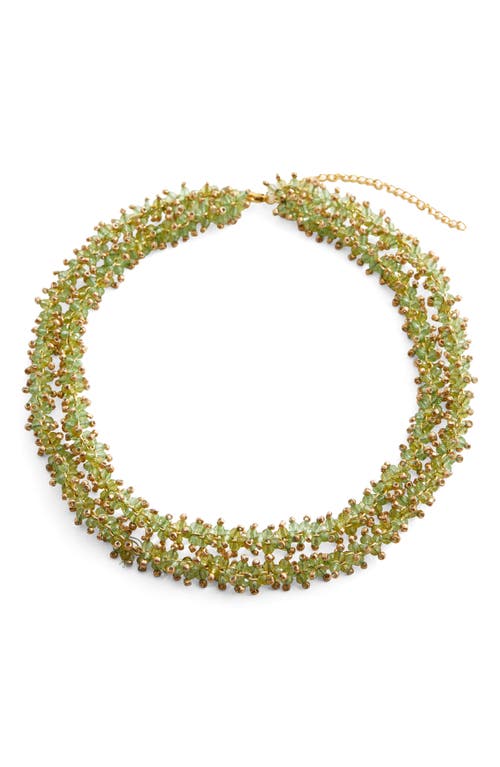 Mango Beaded Crystal Necklace In Gold