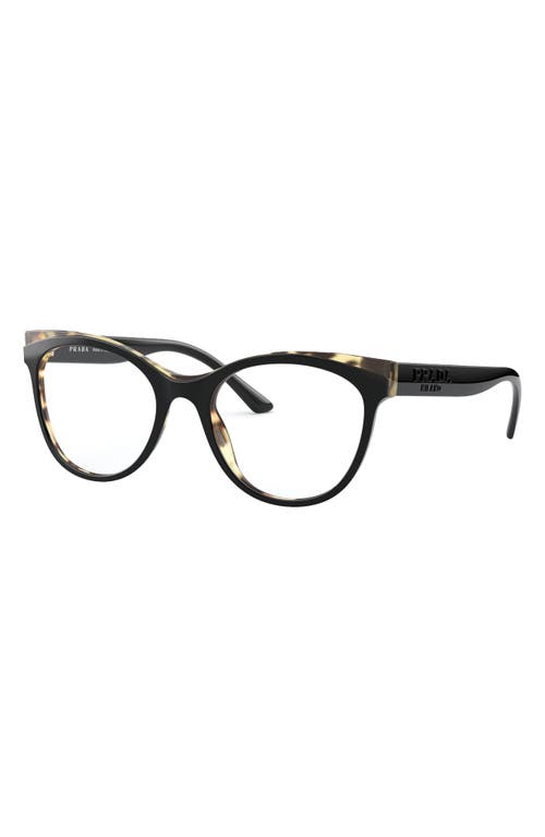 Shop Prada 53mm Butterfly Optical Glasses In Black/havana