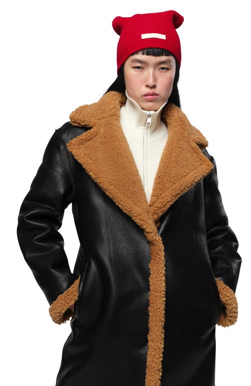 Shop Apparis Anei Reversible Faux Shearling Coat In Hazelnut