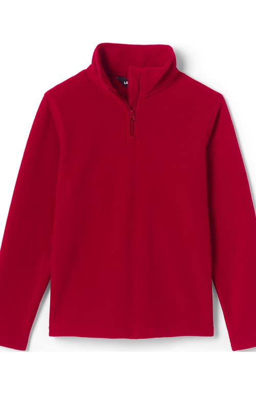 Shop Lands' End School Uniform Kids Lightweight Fleece Quarter Zip Pullover In Red