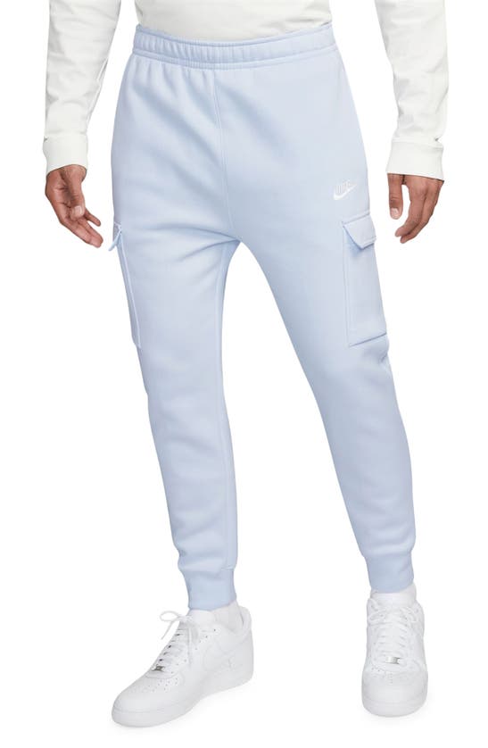Nike Club Fleece Cargo Pocket Joggers In Football Grey/ White