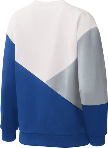 Los Angeles Dodgers Starter Women's Shutout Pullover Sweatshirt - White /Royal