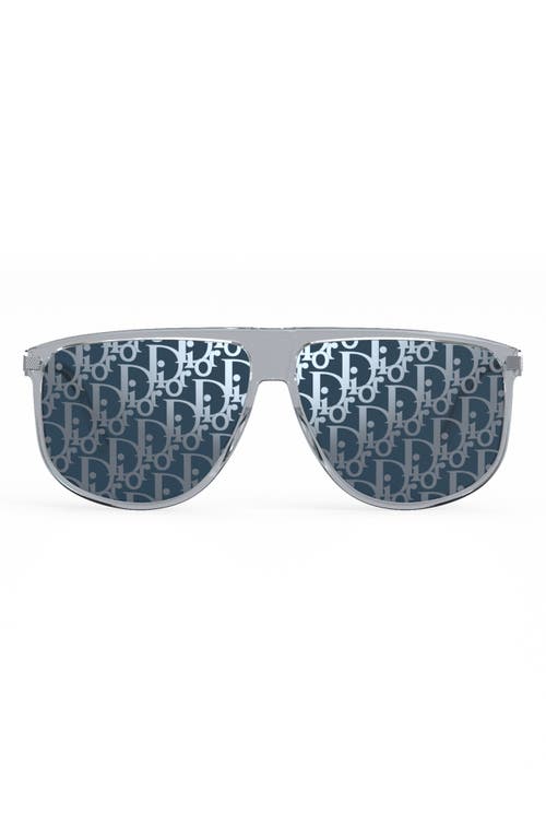 Shop Dior Cdlink S2u 63mm Square Flat Top Sunglasses In Crystal/blue