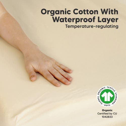 Keababies 2-pack Soothe [protect+] Waterproof Mini Crib Sheets In Macadamia