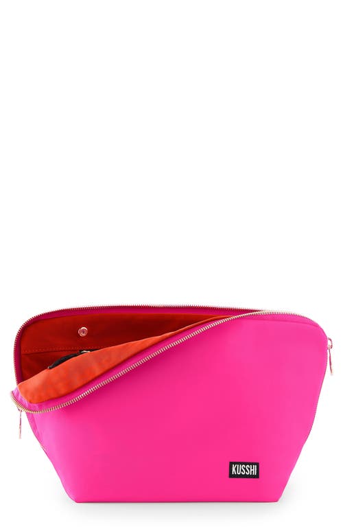 KUSSHI Vacationer Makeup Bag in Bubblegum Pink/Orange at Nordstrom