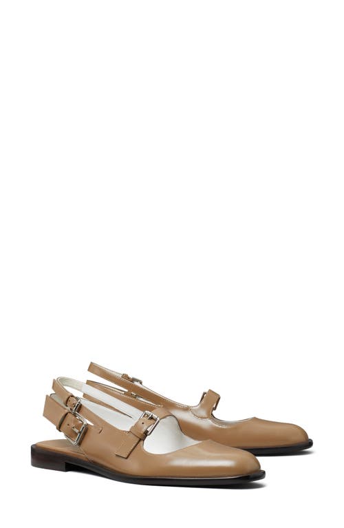 Shop Tory Burch Multibuckle Slingback Flat In Light Chai