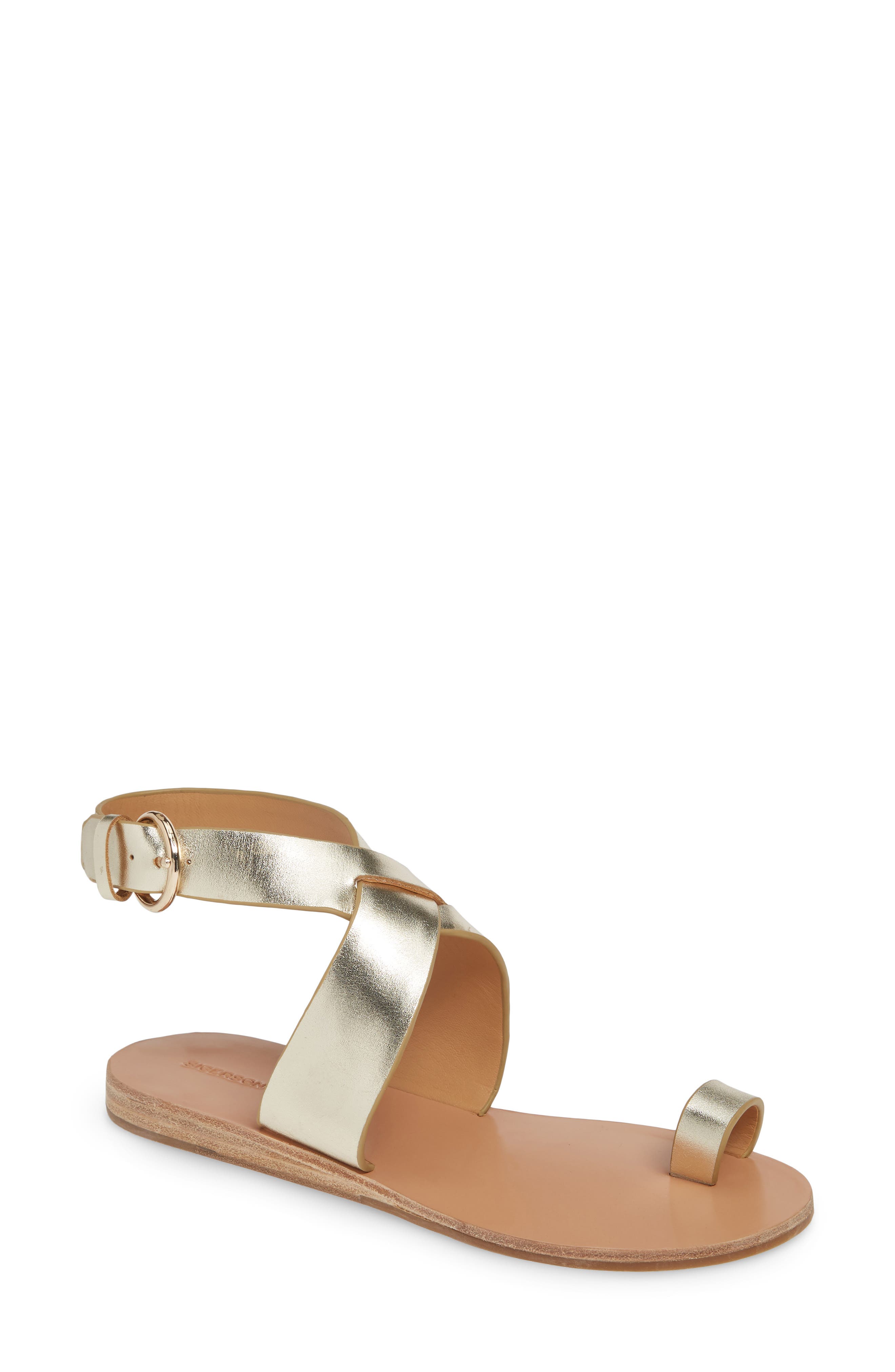 Sigerson Morrison Kyra Toe Loop Sandal, Metallic