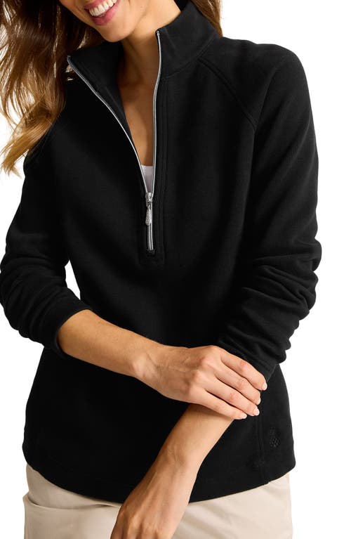 Shop Tommy Bahama New Aruba Stretch Cotton Half Zip Pullover In Black