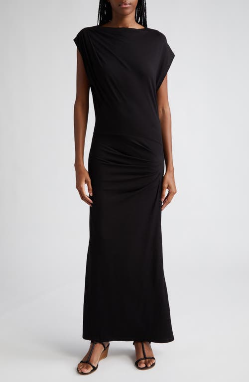 Isabel Marant Étoile Naerys Ruched Jersey Maxi Dress in Black at Nordstrom, Size 4 Us