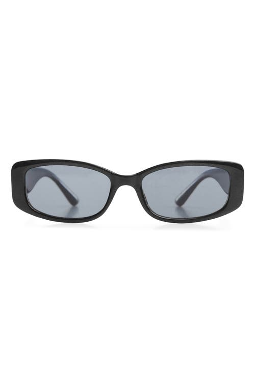 Mango Rectangular Sunglasses In Black