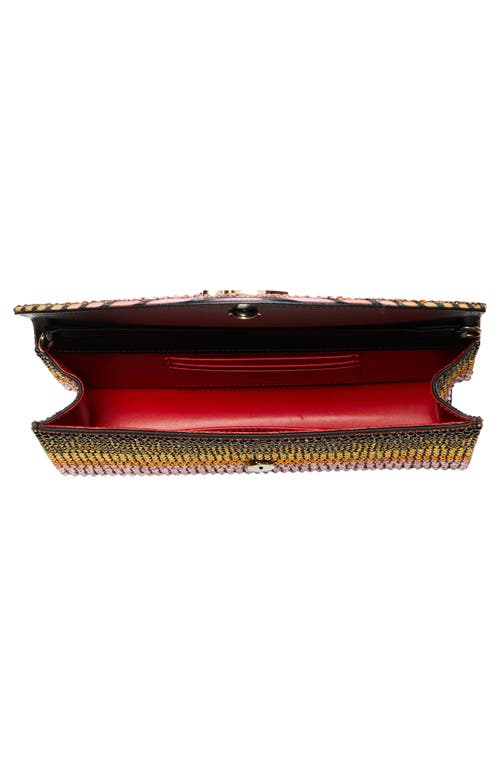 Shop Christian Louboutin Loubi54 Ombré Crystal Embellished Clutch In 6395 Ivory/multi/gold