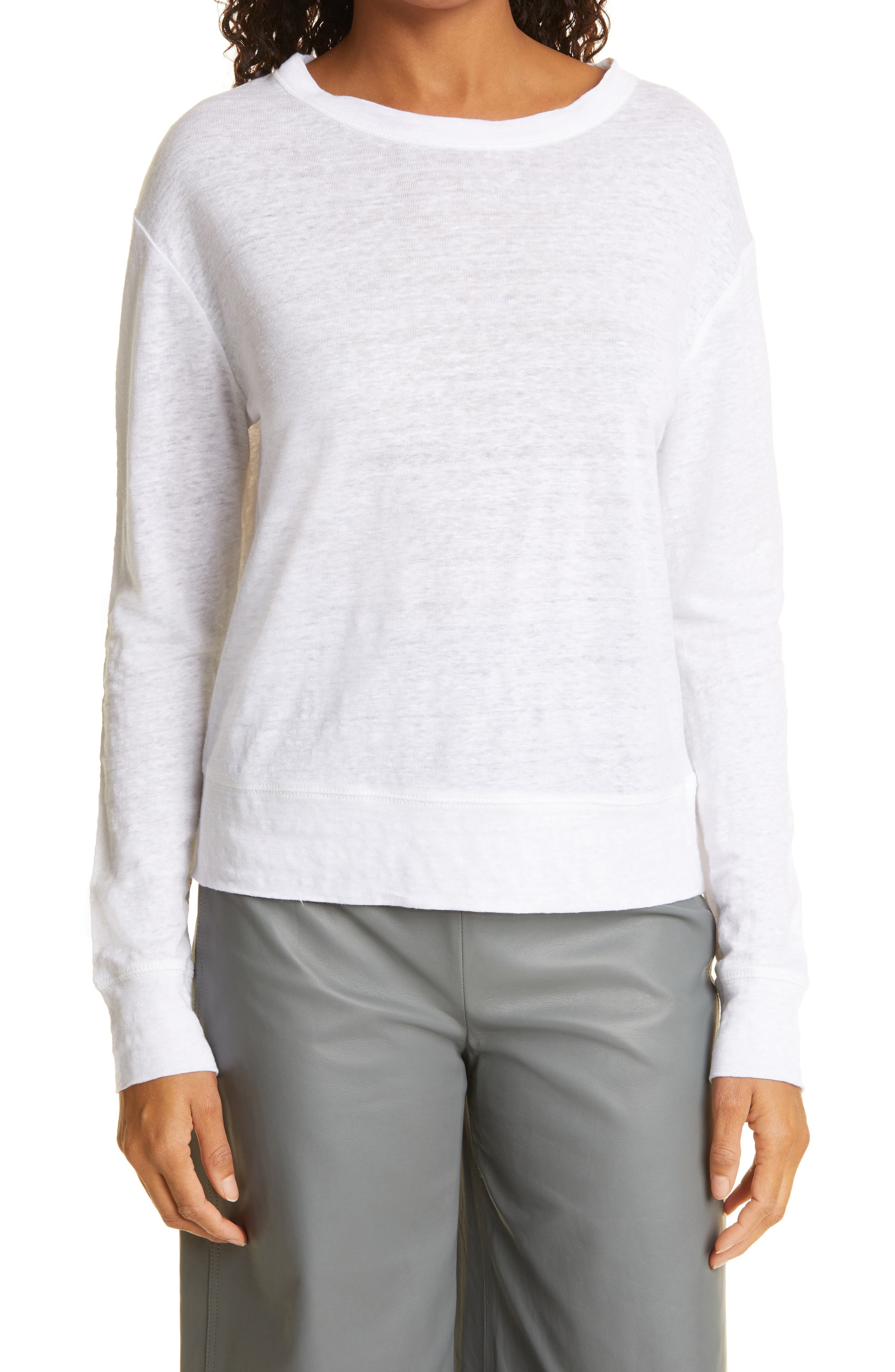 Vince Long Sleeve Linen Top | Nordstrom