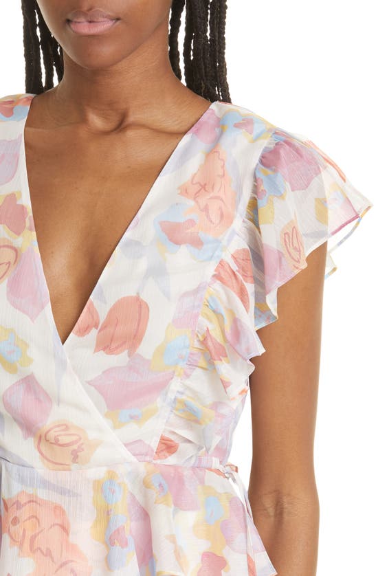 Ted Baker Rowyn Printed Ruffled Blouse In Natural