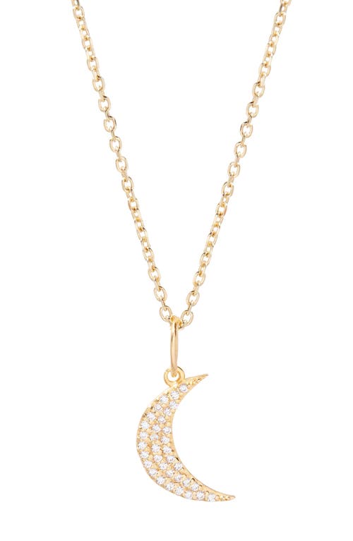Adeline Moon Pendant Necklace in Gold