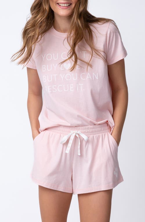 Pj Salvage Rescued Love Cotton Blend Short Pajamas In Blush
