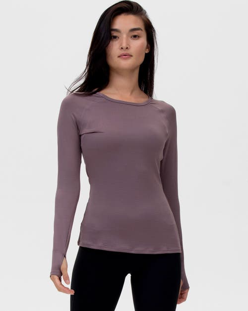 Shop Rebody Active Citizen Compression Long Sleeve Top In Stone Purple