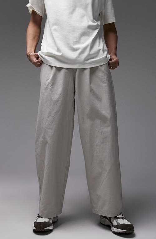 Baggy Straight Leg Pants in Stone