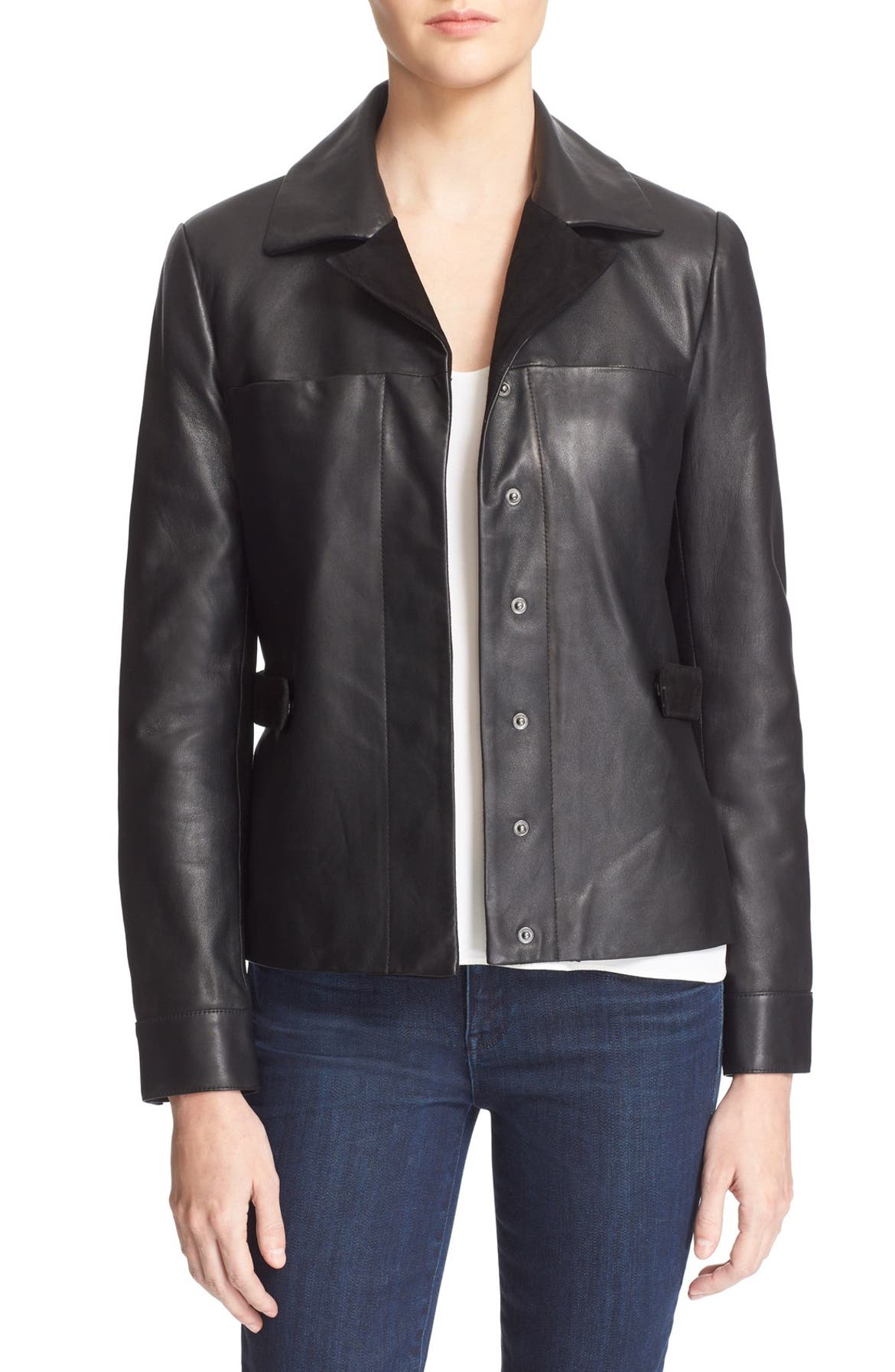 VEDA 'Calder' Suede & Leather Jacket | Nordstrom