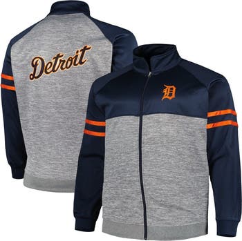 Detroit Tigers Two-Tone Wool and Leather Jacket - Navy/White