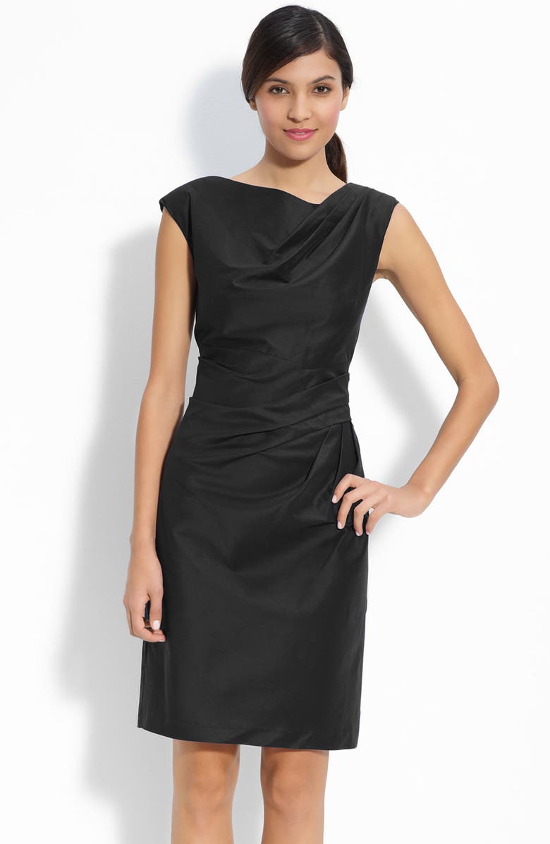 Suzi Chin Maggy Boutique Asymmetrical Pleat Woven Sheath Dress | Nordstrom